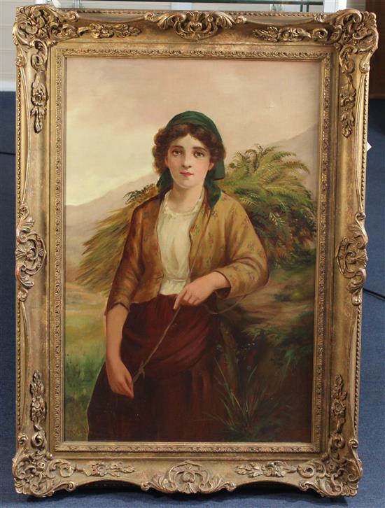David W. Haddon (fl.1884-1914) The Fern Collector, 30 x 19.5in.